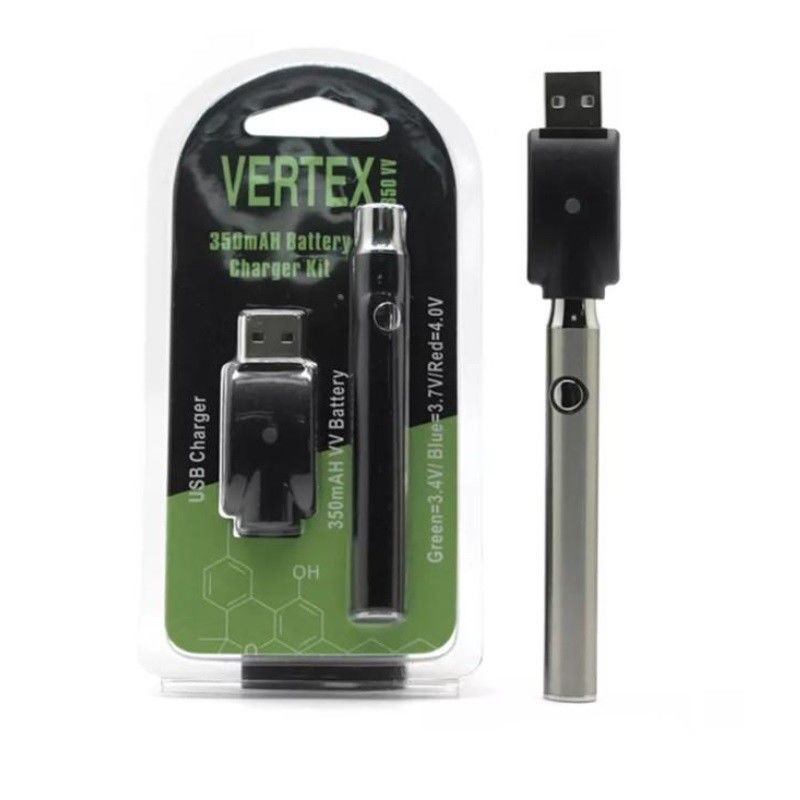 Variable Voltage Vertex Preheat Battery 350mAh Blister Kit With 510 USB Charger