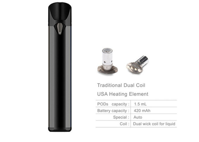 Nickel Coil Portable Pod System 1A Quick Charge Ceramic Cartridge For CBD