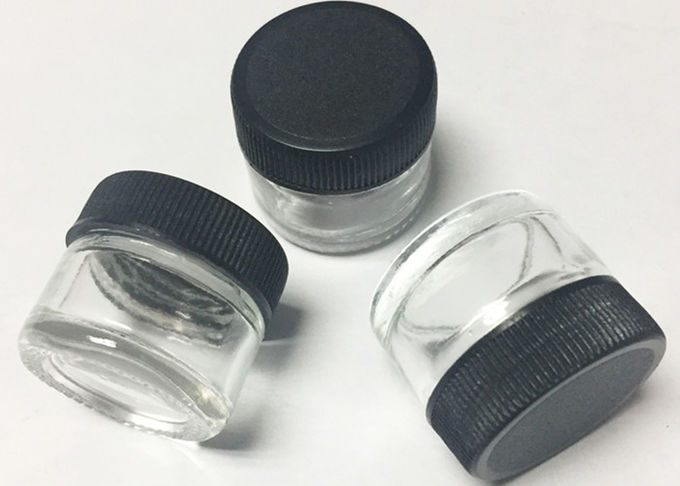 Food Grade Vapor Accessories , Transparent Glass Jar For Wax Oil CBD Crystal
