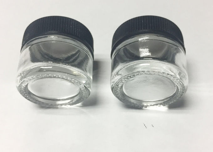 5ml 6ml 9ml Clear Glass Jars , Plastic Lids Glass Concentrate Container Dab Jar