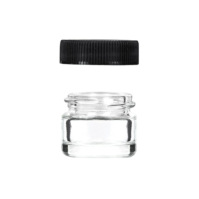 Food Grade Vapor Accessories , Transparent Glass Jar For Wax Oil CBD Crystal