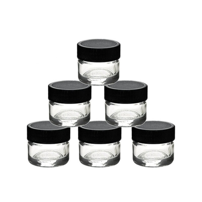 Food Grade Vapor Accessories , Transparent Glass Jar For Wax Oil CBD Crystal