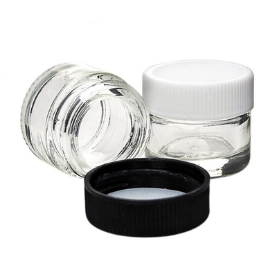 Food Grade Vapor Accessories , Transparent Glass Jar For Wax Oil CBD Crystal