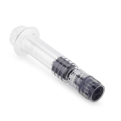 Clear Color Glass Luer Lock Syringe 1ml For Thick Oil Rohs Certification