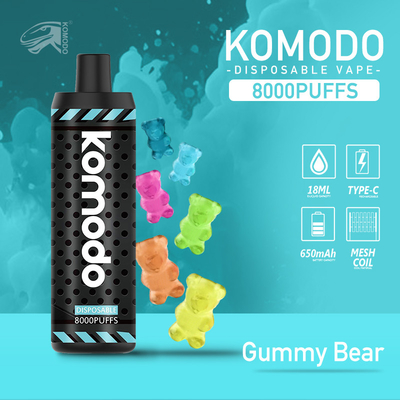 New Komodo Disposable Vape Pen 8000 Puffs Disposable Vape Pod Device 2% Salt Nic
