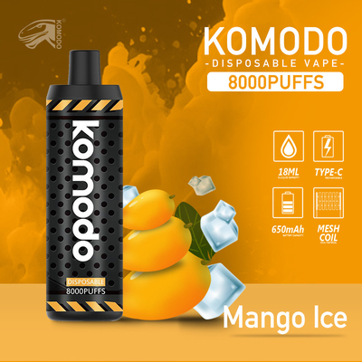 New Komodo Disposable Vape Pen 8000 Puffs Disposable Vape Pod Device 2% Salt Nic
