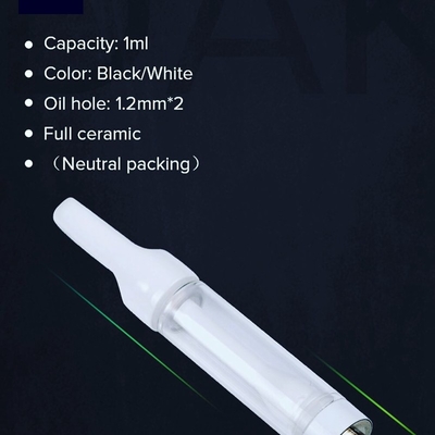 Full Ceramic Disposable Vape Cartridge Thick Oil 0.5ml 1ml Ceramic Coil Cartridge