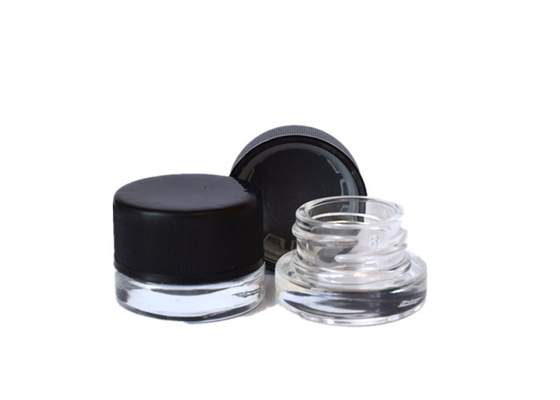 5ML Vapor Accessories Child Resistant Glass Jar With Black Cap Non Stick